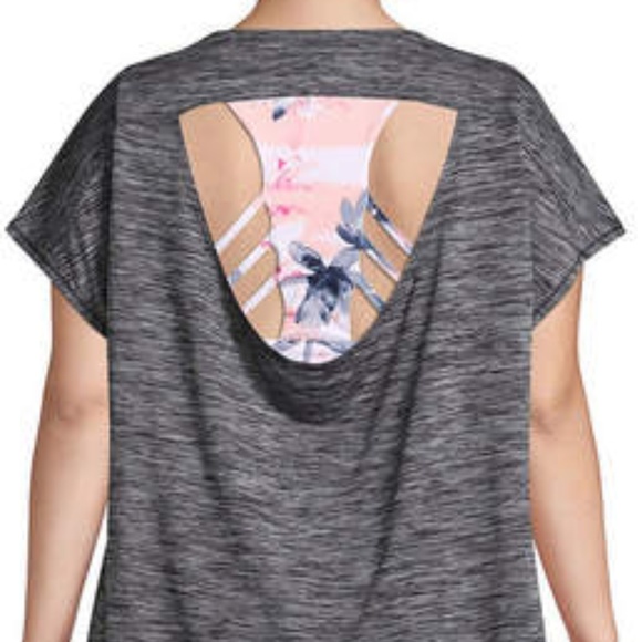 Xersion Short Sleeve Cut Out Back Active Tee - Picture 2 of 3